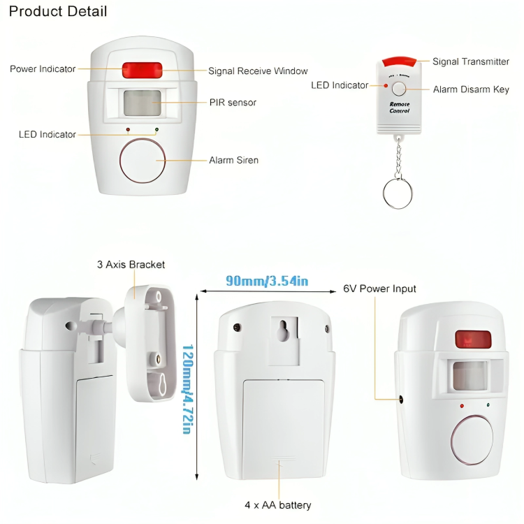 2x Motion Sensor Alarm Kit