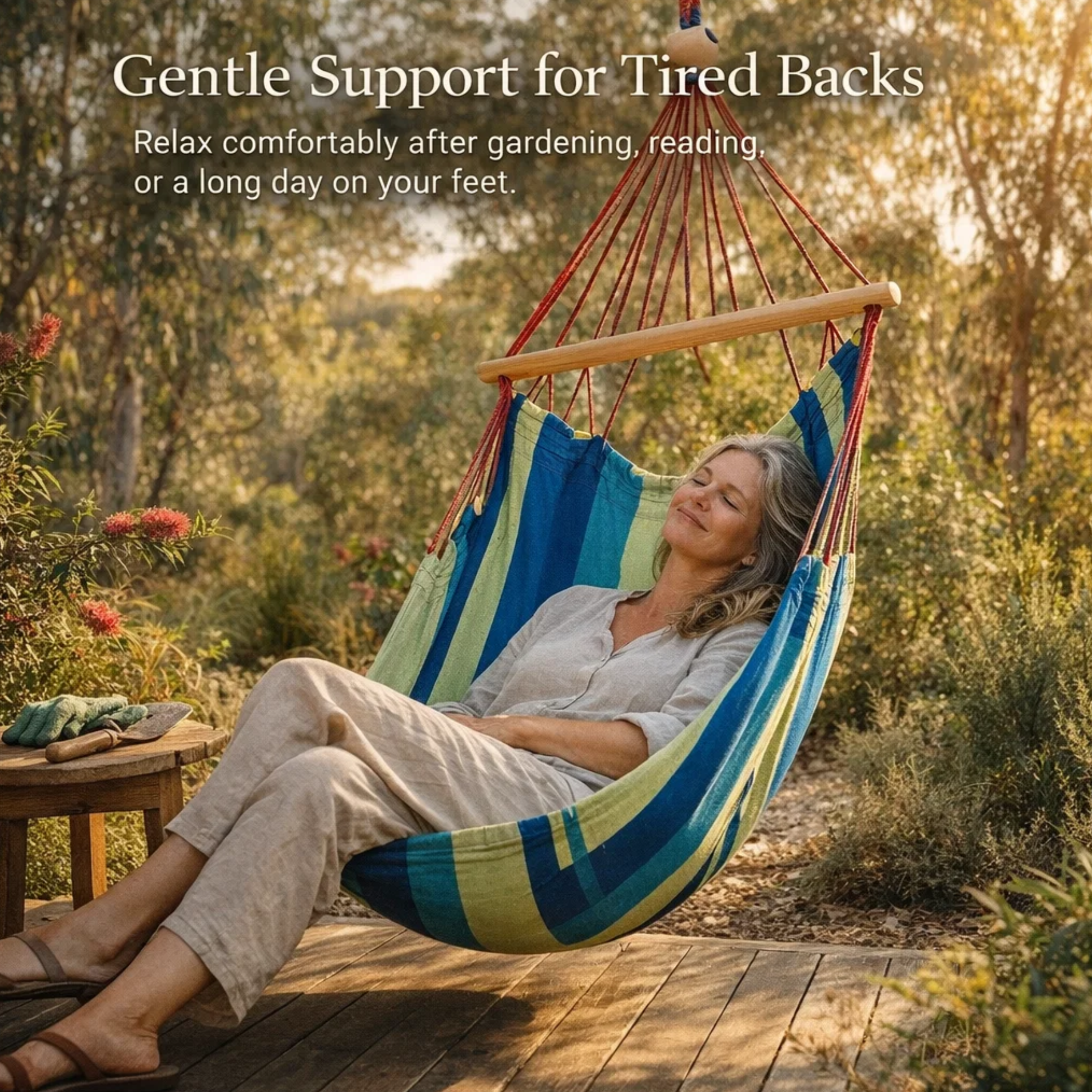 Portable Hanging Hammock Chair - Relax Anywhere, Indoors or Outside + 2 Small Pillows Included!