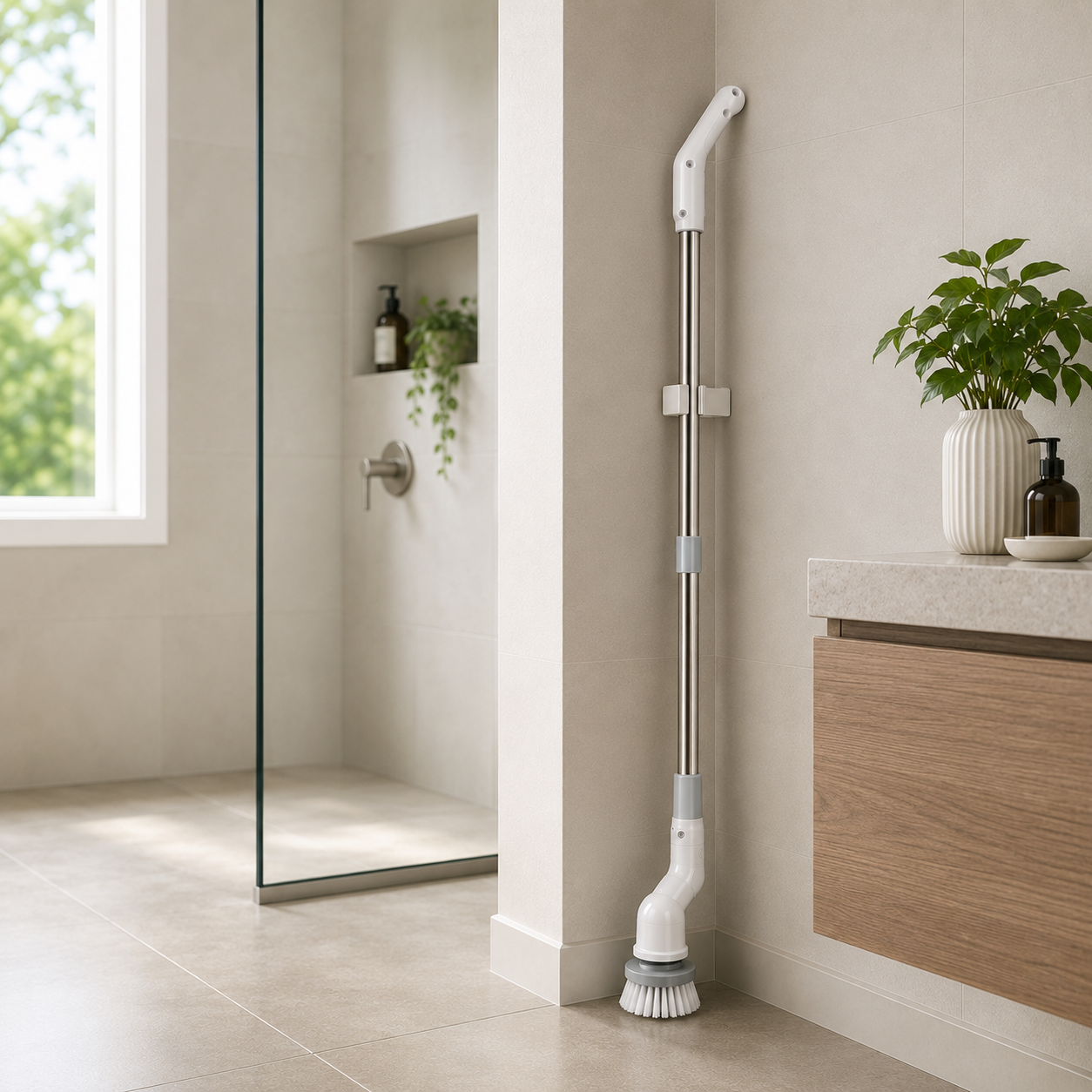 Extendable Bathroom Scrubber — Stand Tall While You Deep Clean