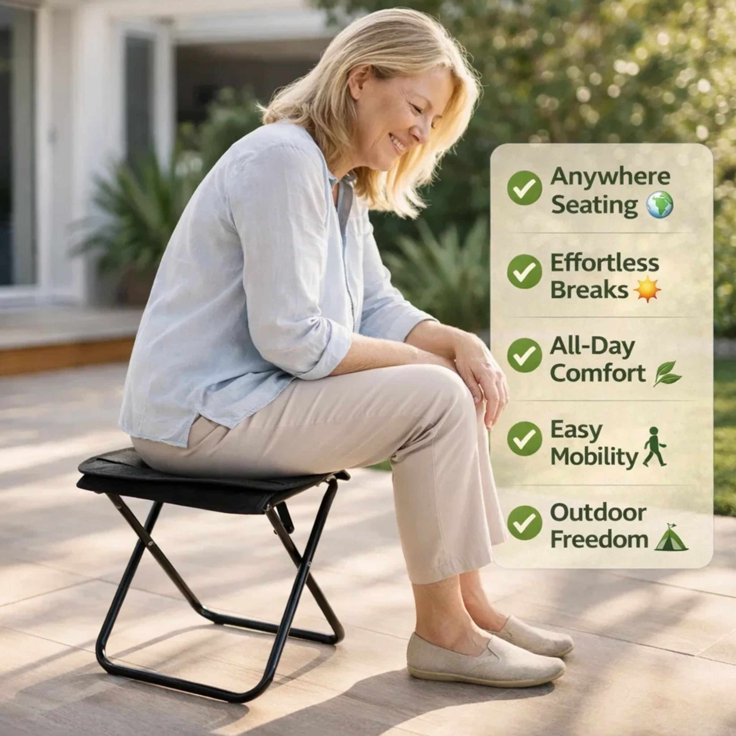 Portable Folding Seat - Sit Comfortably Anywhere Without Carrying Bulky Chairs