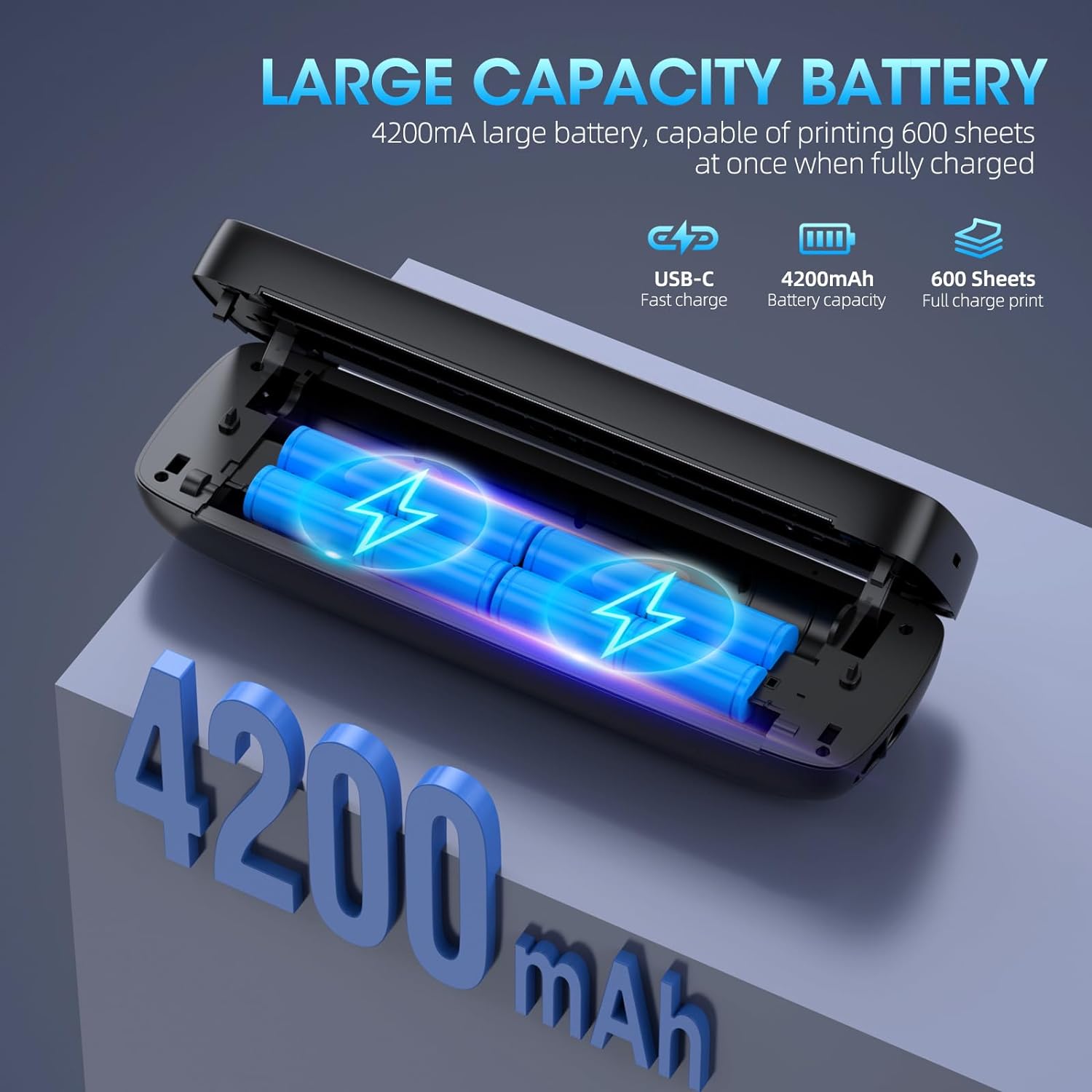 Inkless Portable WiFi Printer With Phone Holder