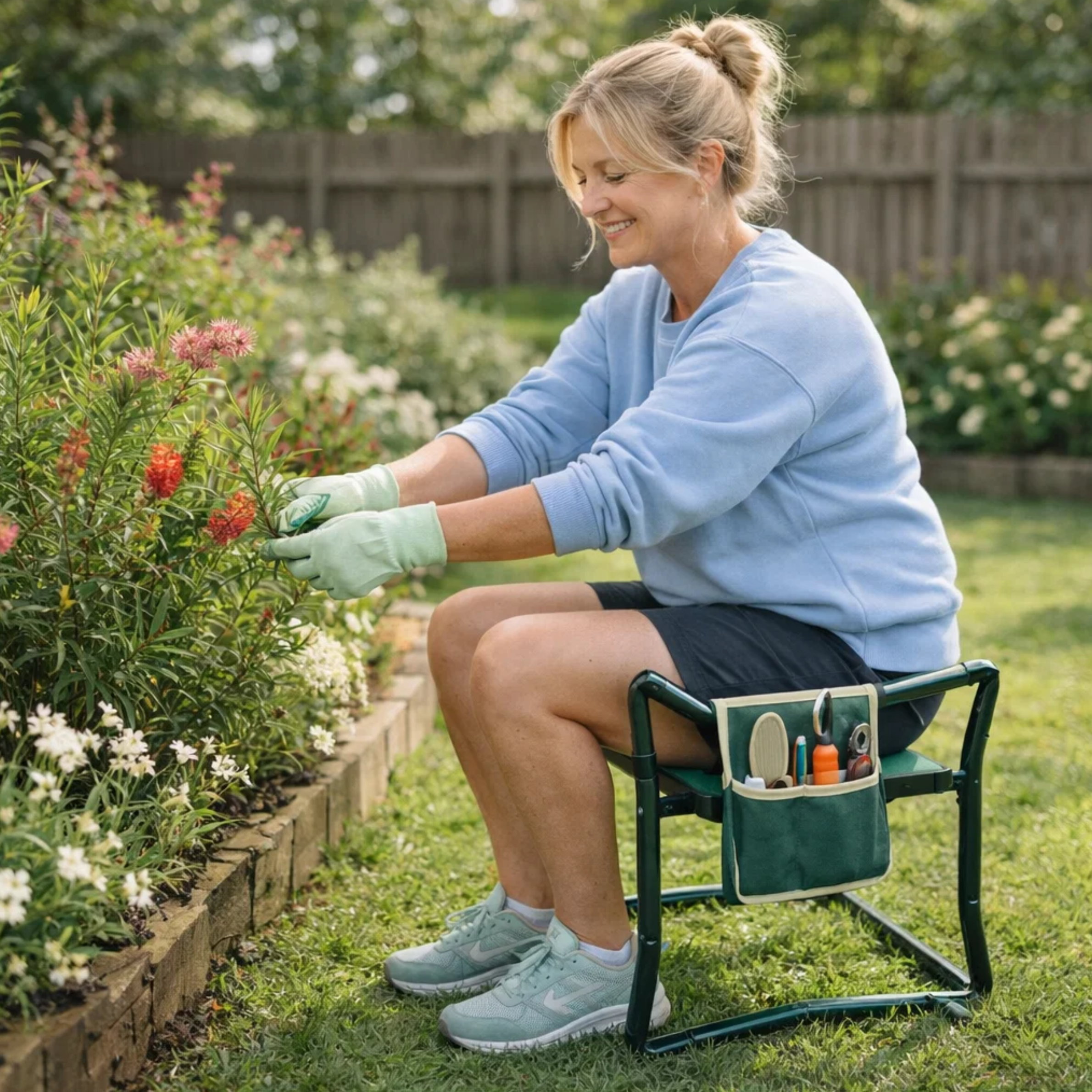 Garden Kneeler Seat — Relieve Back Pain & Knee Pressure While Gardening