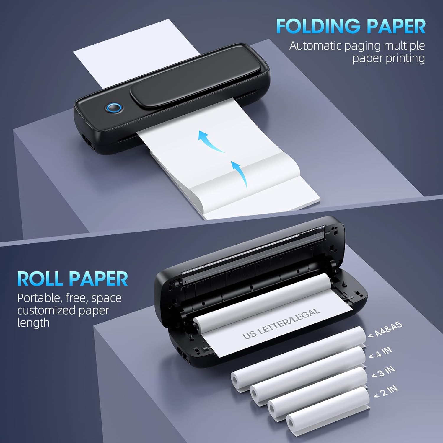 Inkless Portable WiFi Printer With Phone Holder