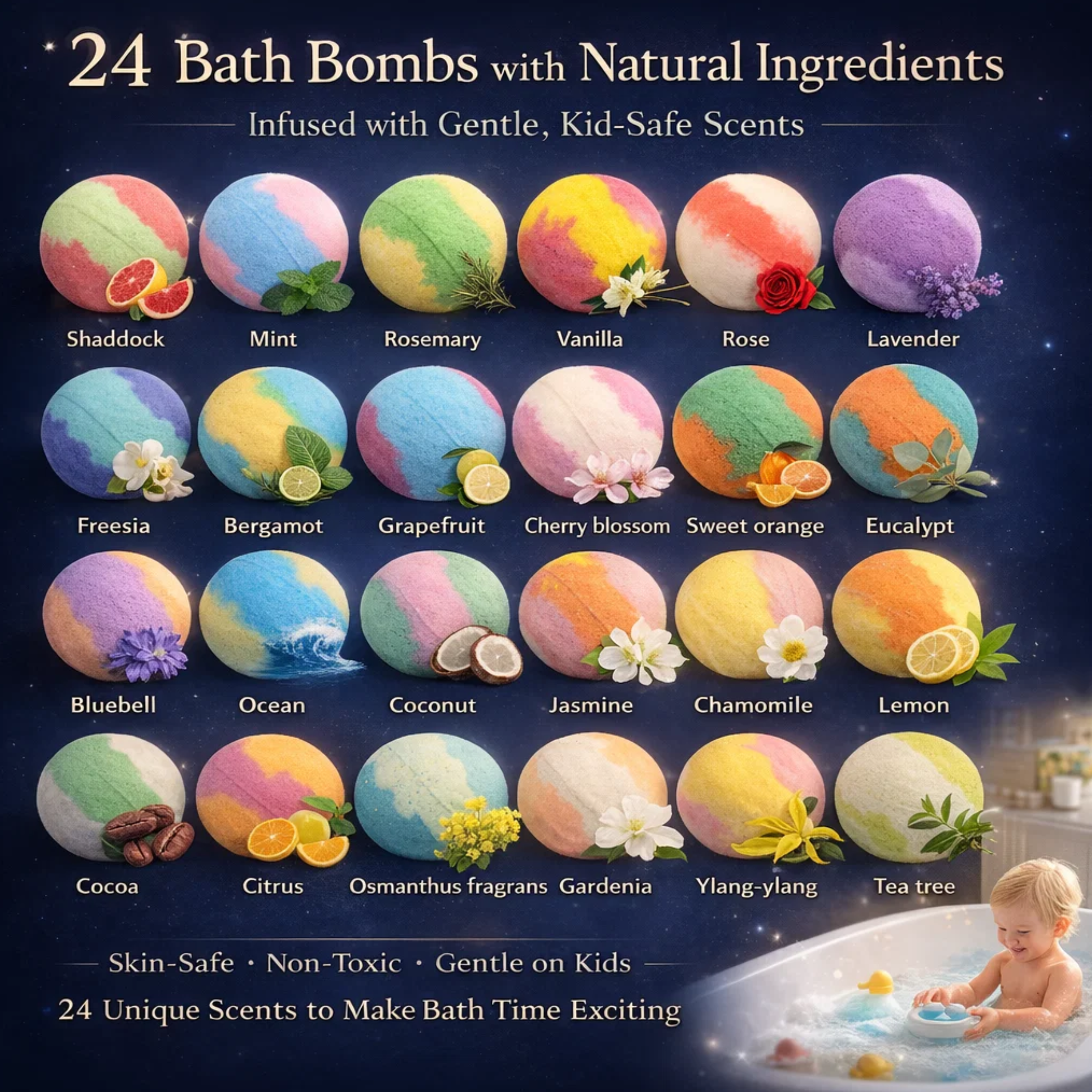 Kids Bath Bomb Set — End Bath-Time Battles & Turn Every Night Into Fun