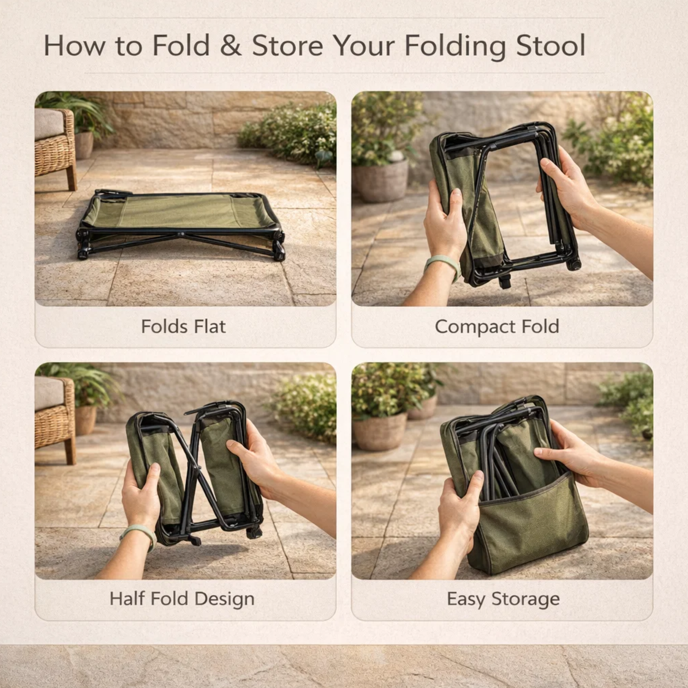 Portable Folding Seat - Sit Comfortably Anywhere Without Carrying Bulky Chairs