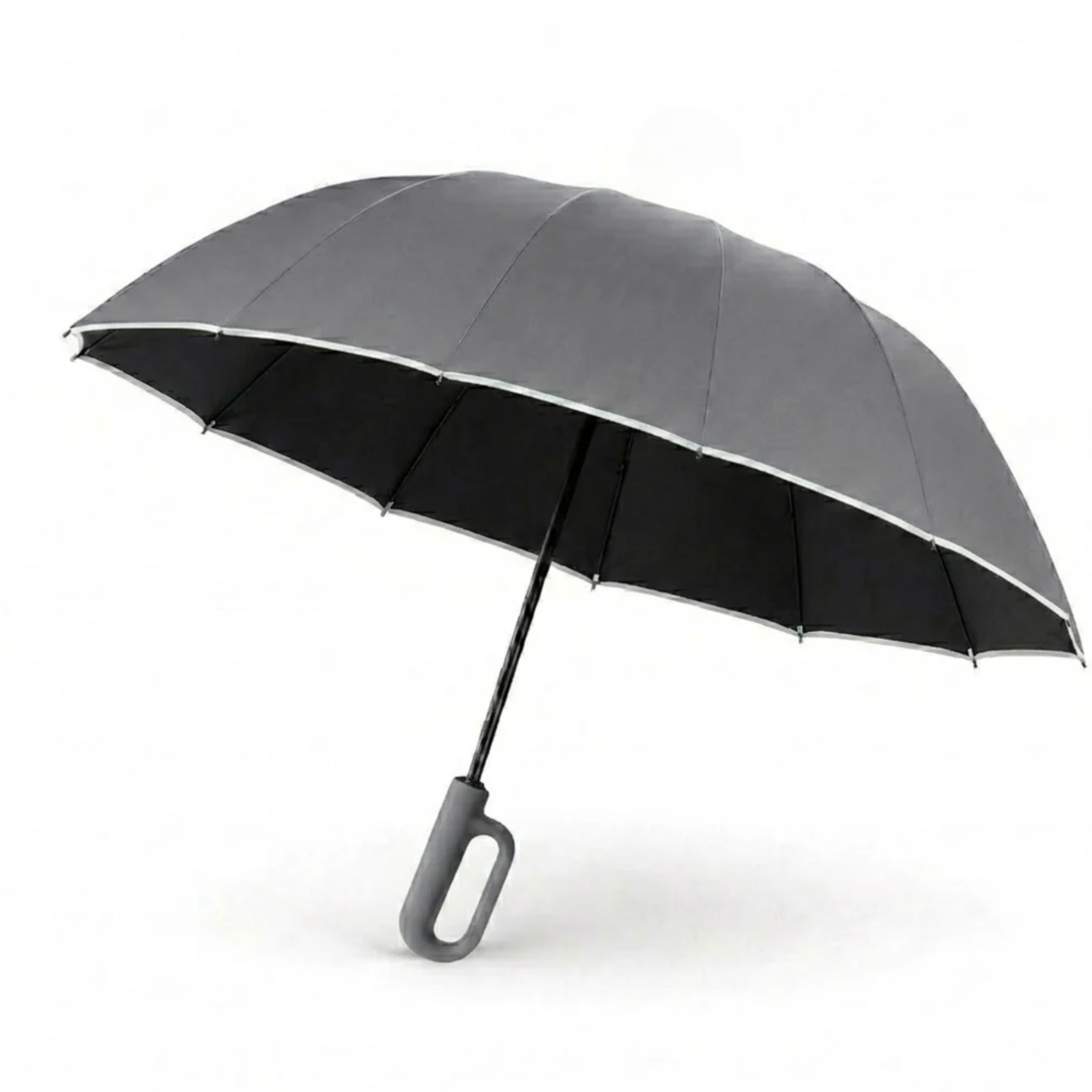 Reflective-Edge Storm Umbrella folded and packed away