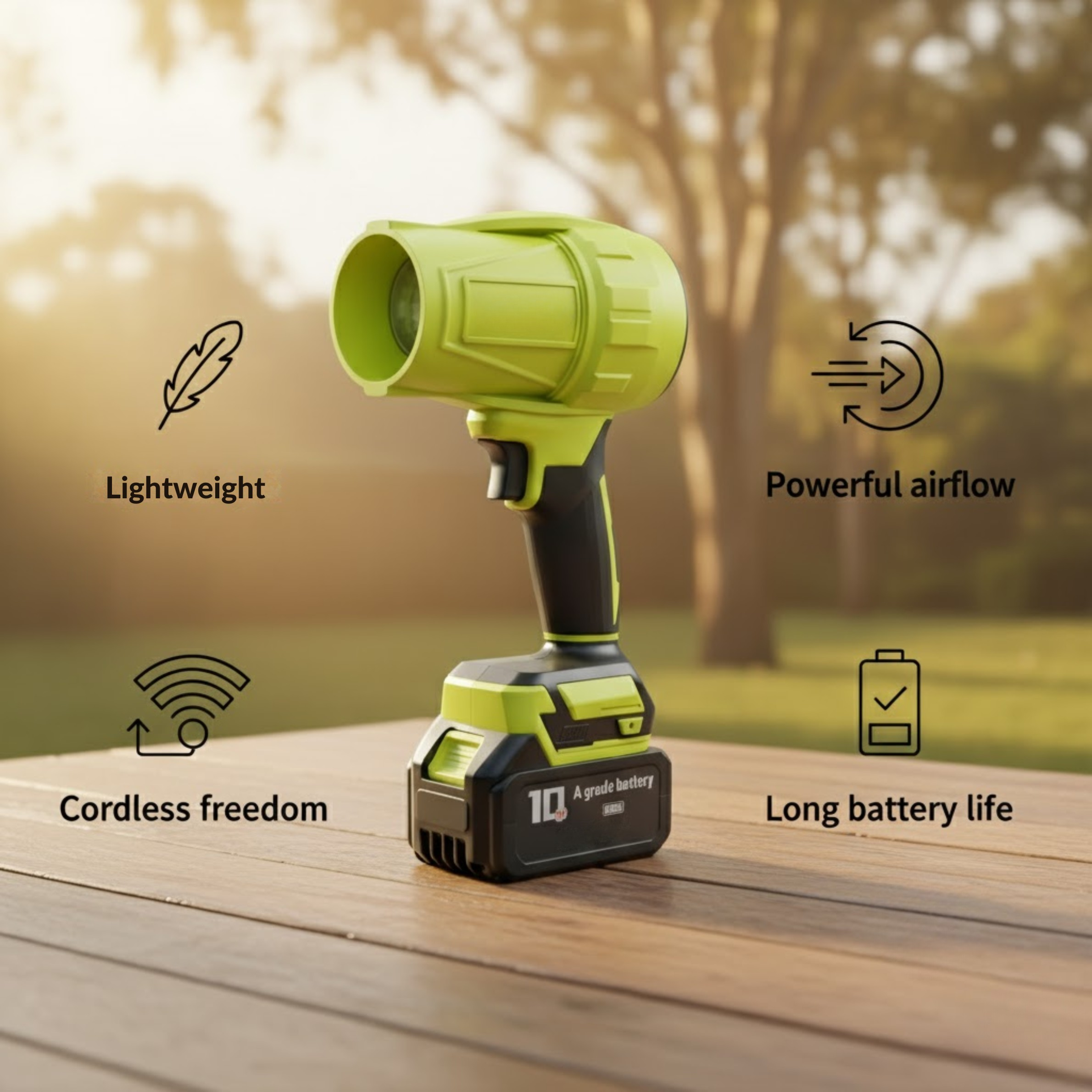 Ultra-Light Cordless Leaf Blower – Clear Leaves Fast, Anywhere - 2X Free Batteries Included
