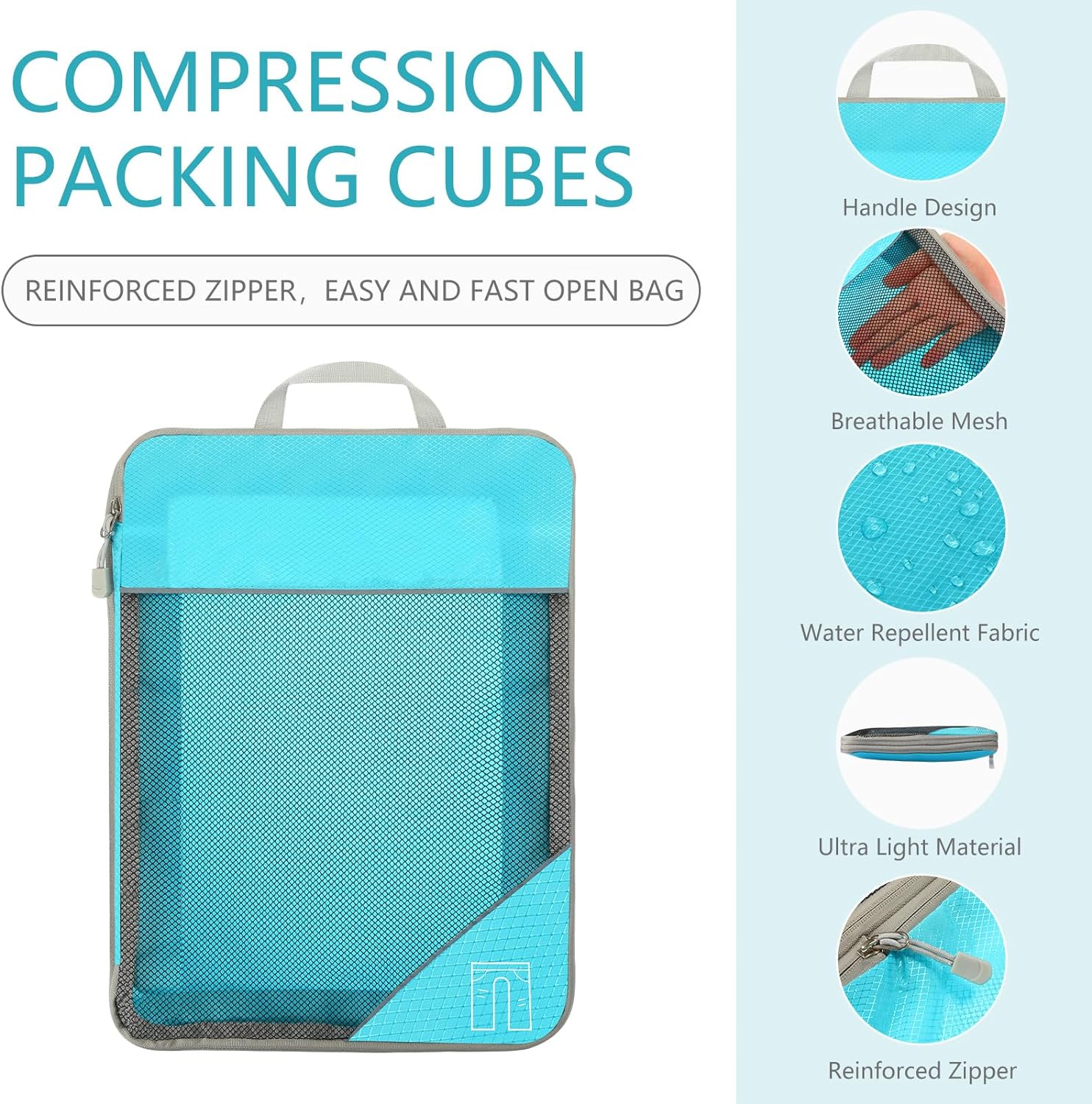Expandable & Compression Packing Cubes - 6X Pcs