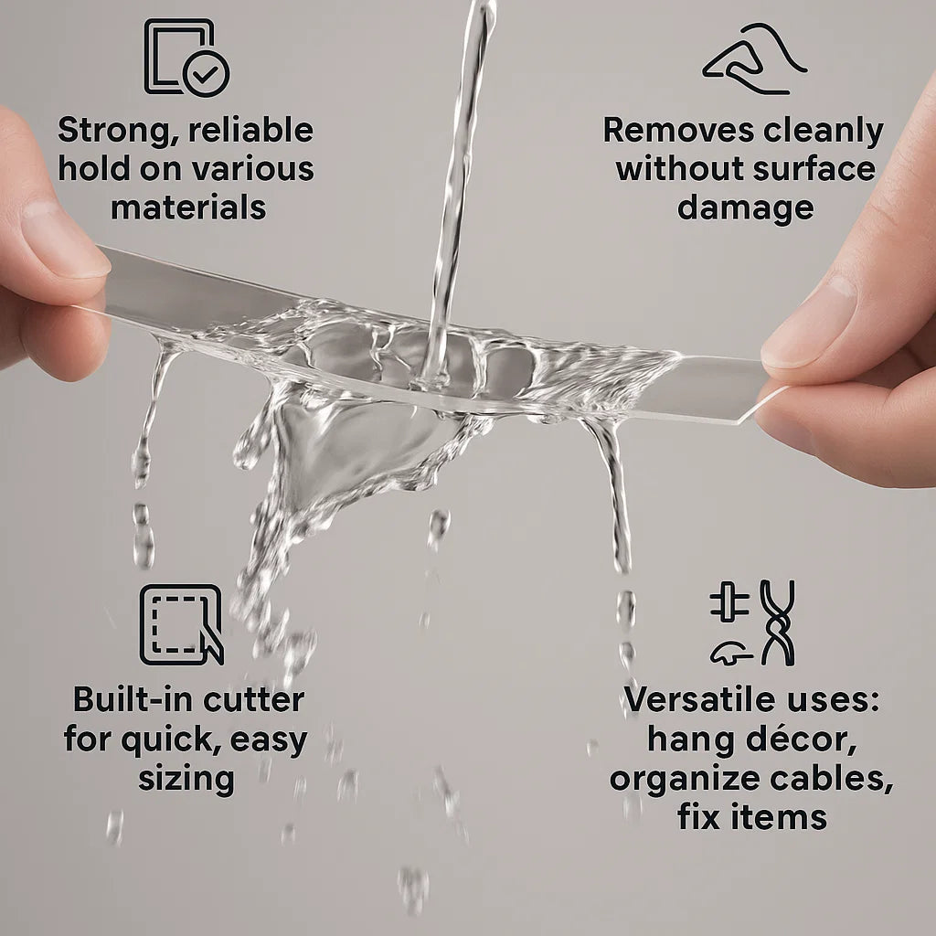 5m Double-Sided Nano Tape – Drill-Free, Strong & Reusable Mounting