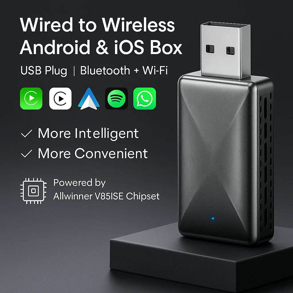 Wireless CarPlay & Android Auto USB Dongle - No More Cables, Just Spotify & Maps at Your Command