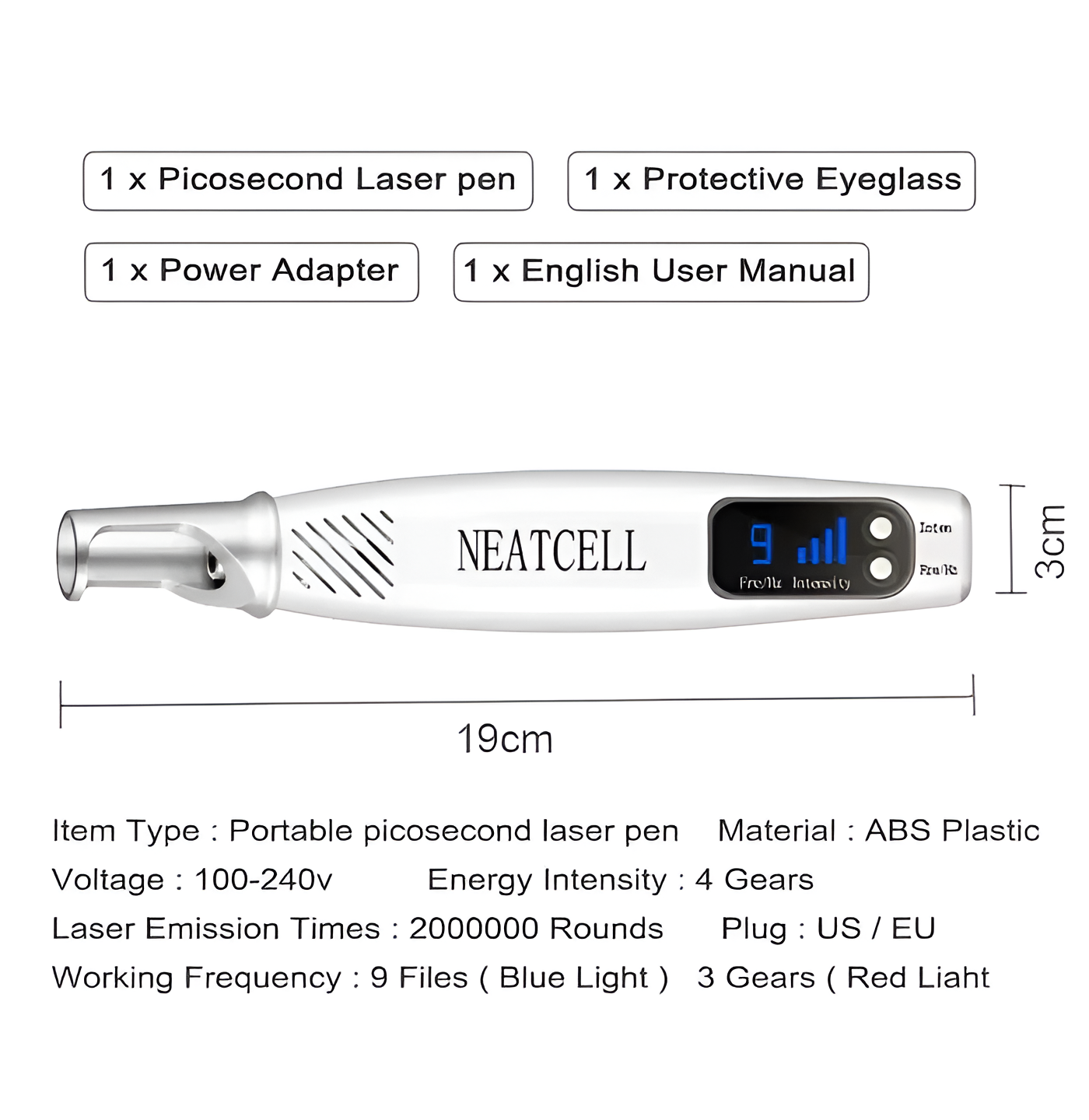 Laser Tattoo Removal Pen - Fade ink by 40% in 3 sessions
