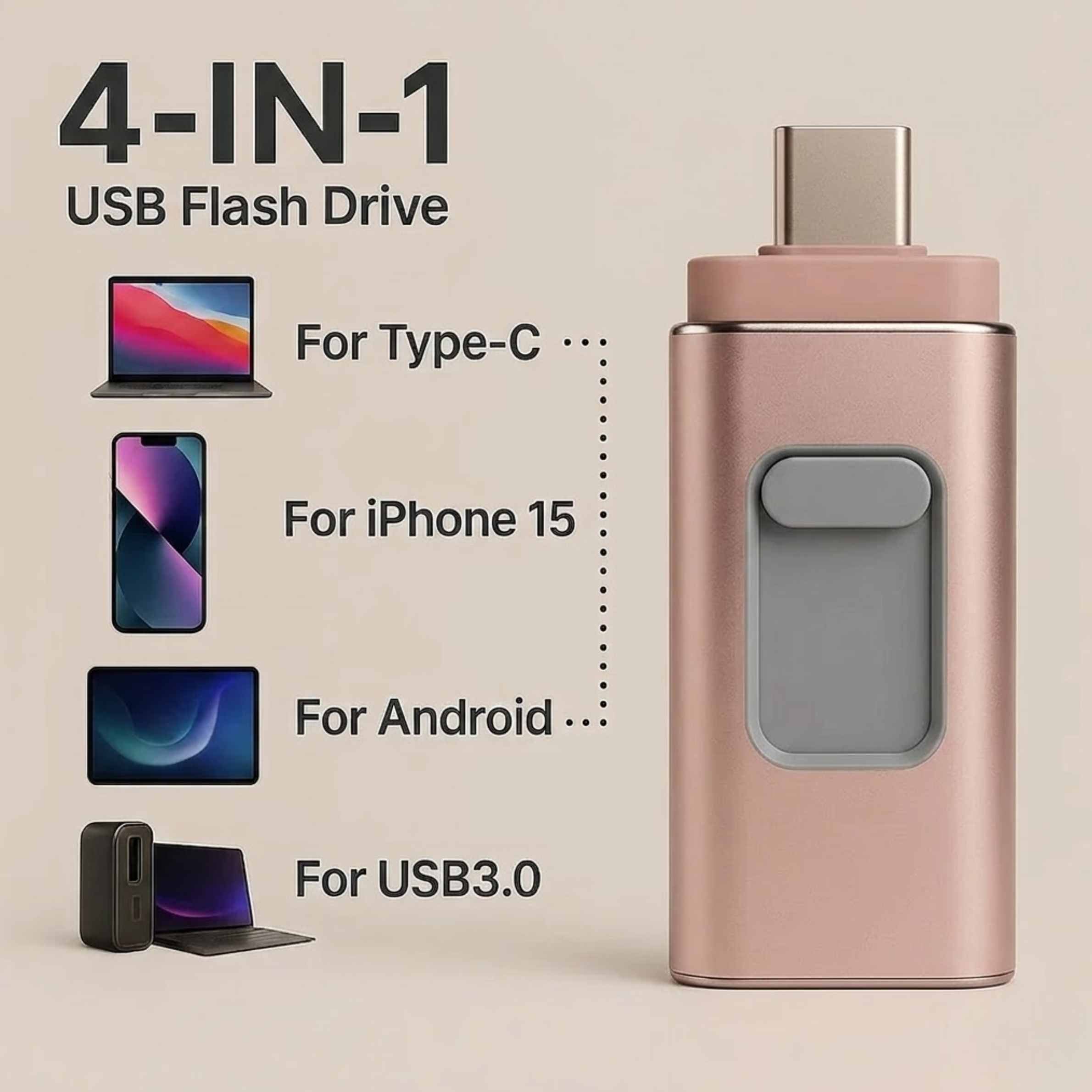 2TB Smartphone Memory USB - Store 500,000 Photos Or 400+ Hours Of Video
