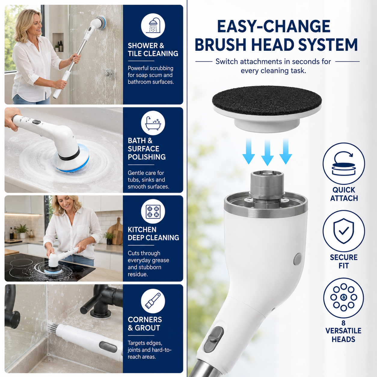 Extendable Bathroom Scrubber — Stand Tall While You Deep Clean