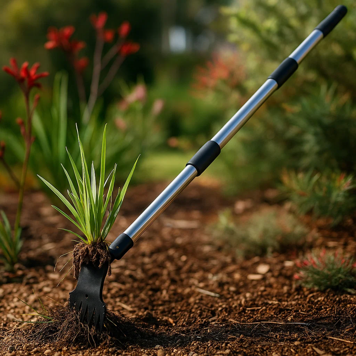 Upright Rake 2-in-1 Upright Garden Hoe & Rake - Clear weeds and loosen soil without