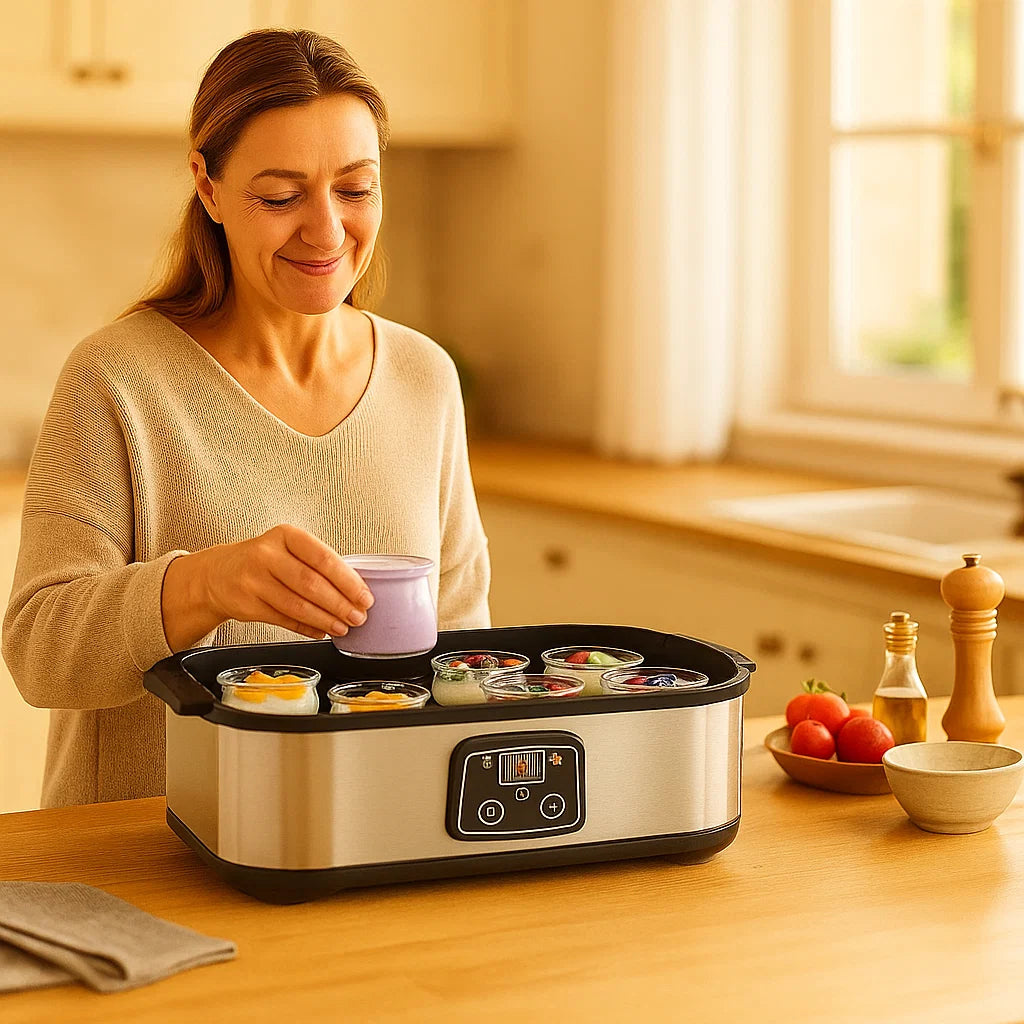 Probiotic Yogurt Maker with 8 Glass Jars - Skip Store-Bought, Make Healthy Yogurt Daily