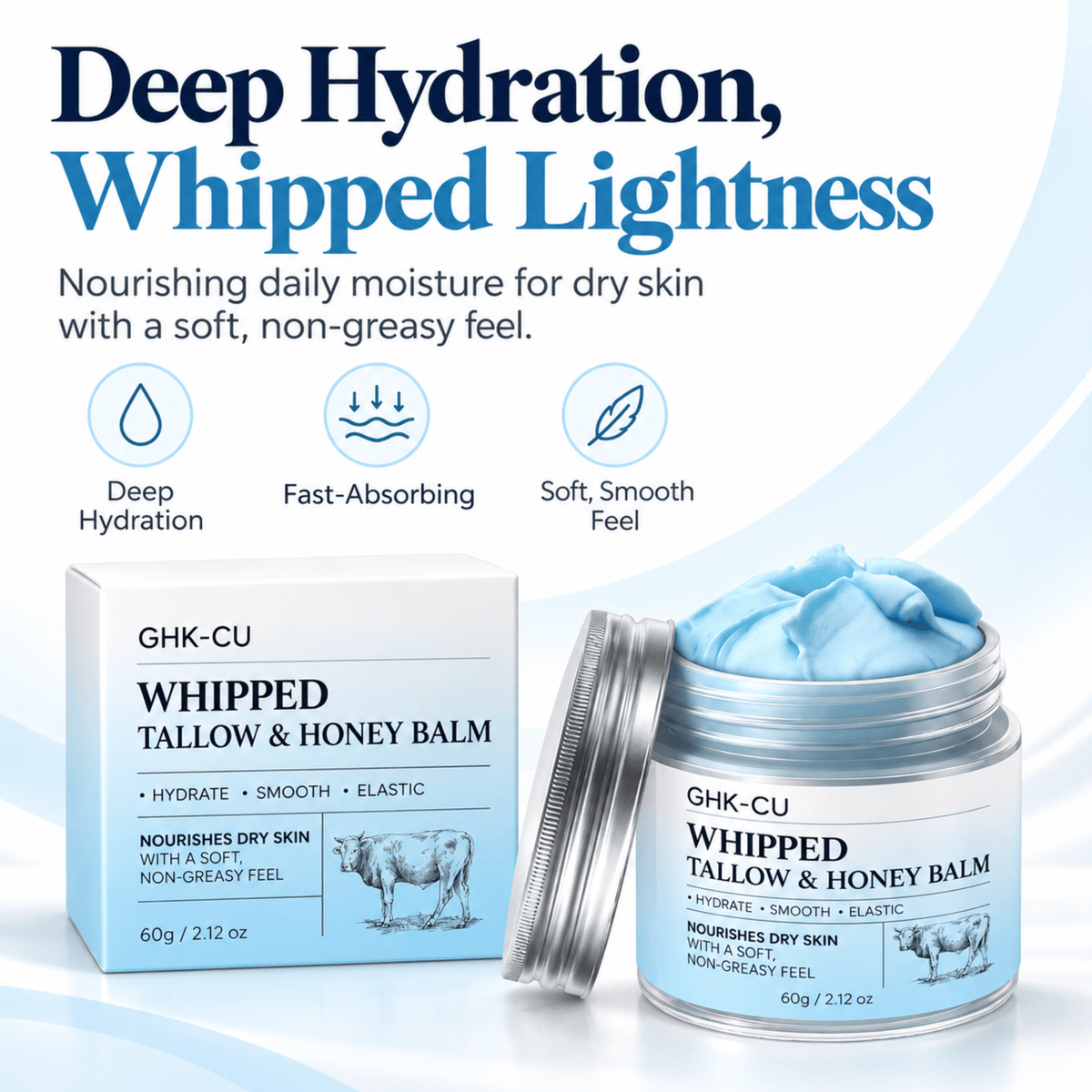 GHK-Cu Copper Peptide Tallow & Honey Balm | Firmer, Smoother-Looking Skin in One Step