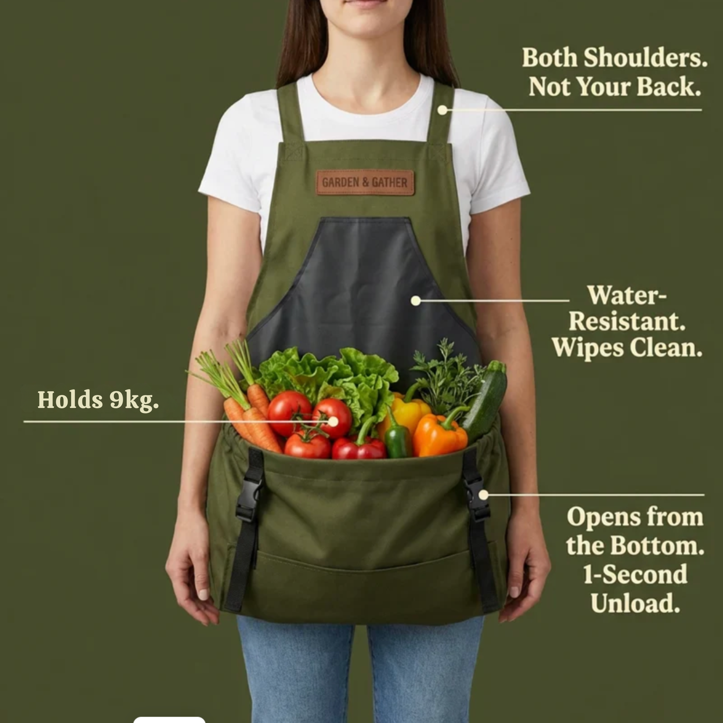 Harvest Carrier Apron — Hands-Free Garden Harvesting