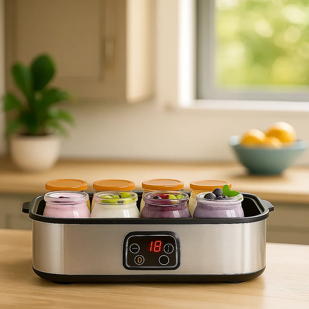 Probiotic Yogurt Maker with 8 Glass Jars - Skip Store-Bought, Make Healthy Yogurt Daily