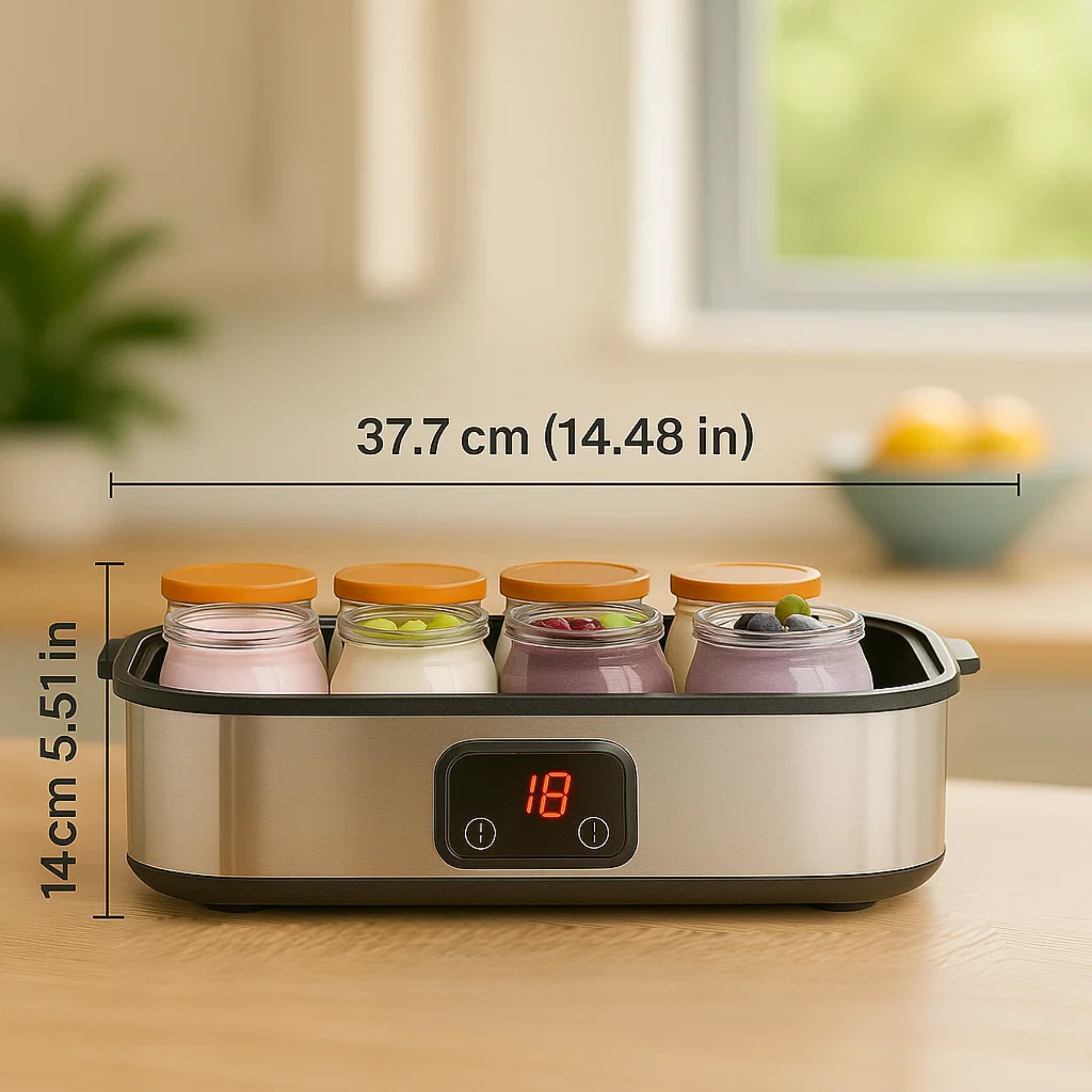 Probiotic Yogurt Maker with 8 Glass Jars - Skip Store-Bought, Make Healthy Yogurt Daily