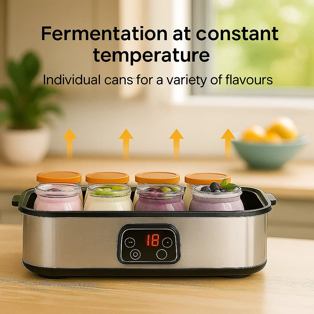 Probiotic Yogurt Maker with 8 Glass Jars - Skip Store-Bought, Make Healthy Yogurt Daily