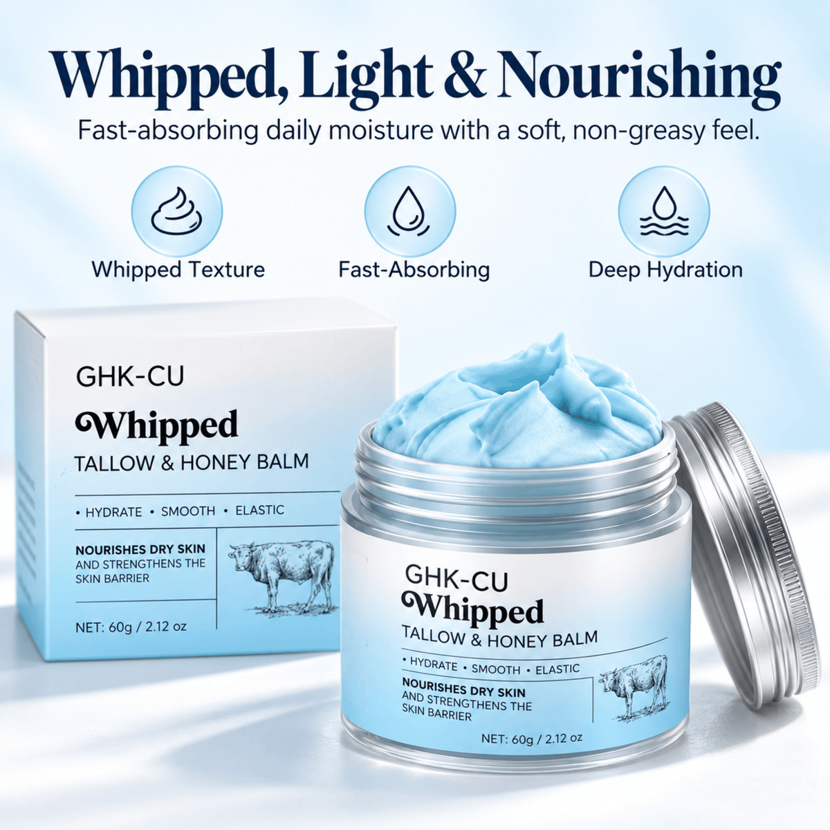 GHK-Cu Copper Peptide Tallow & Honey Balm | Firmer, Smoother-Looking Skin in One Step
