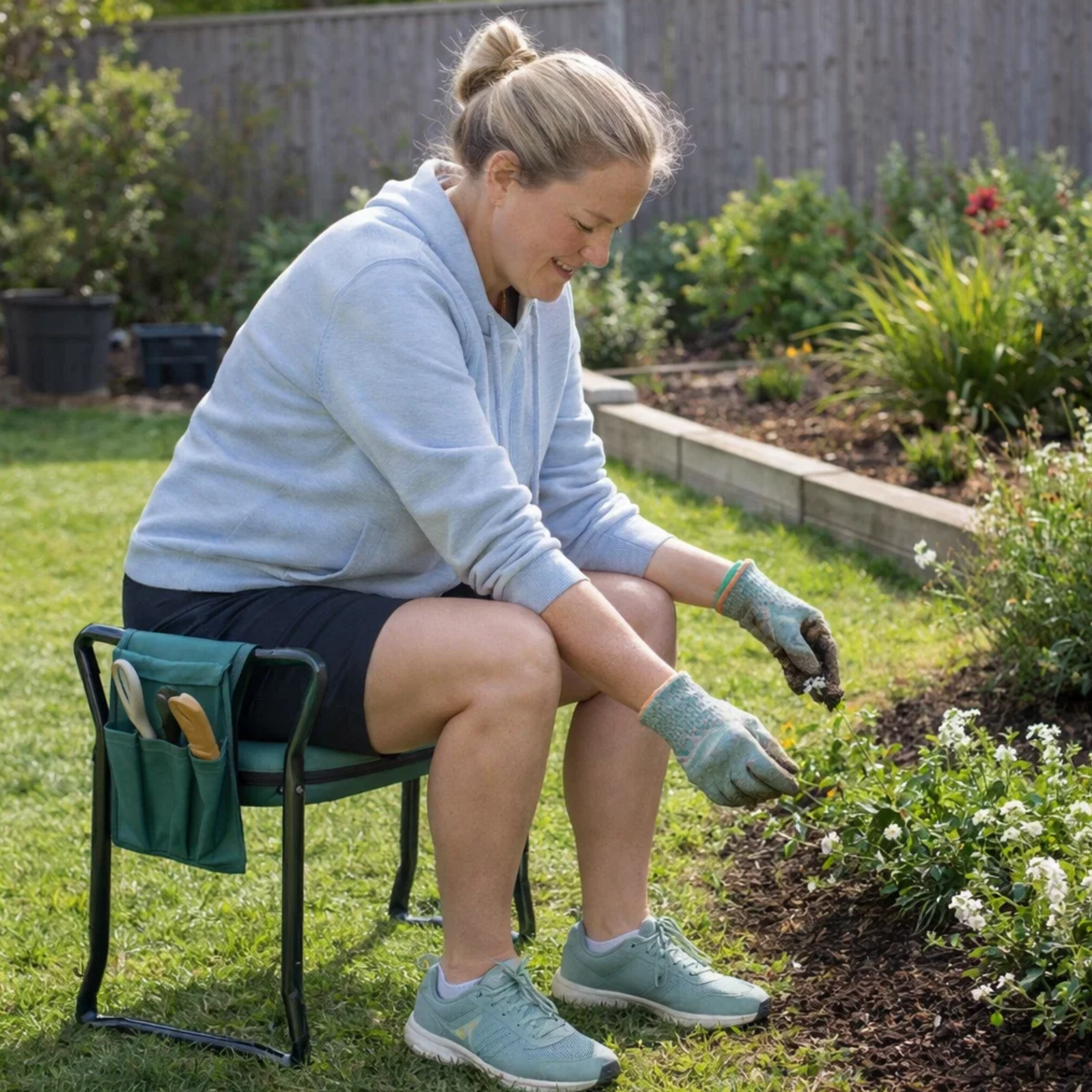 Garden Kneeler Seat — Relieve Back Pain & Knee Pressure While Gardening