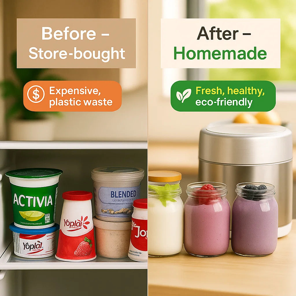 Probiotic Yogurt Maker with 8 Glass Jars - Skip Store-Bought, Make Healthy Yogurt Daily