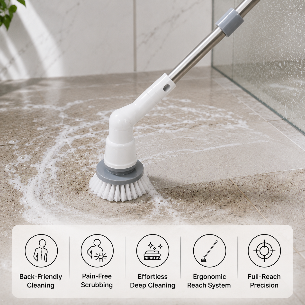 Extendable Bathroom Scrubber — Stand Tall While You Deep Clean