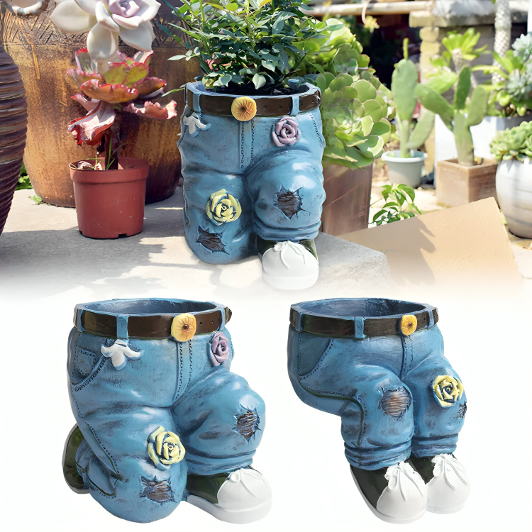 Denim Jean Flower Pot