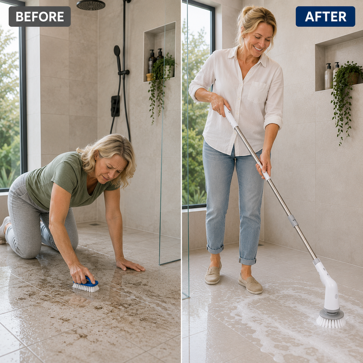 Extendable Bathroom Scrubber — Stand Tall While You Deep Clean