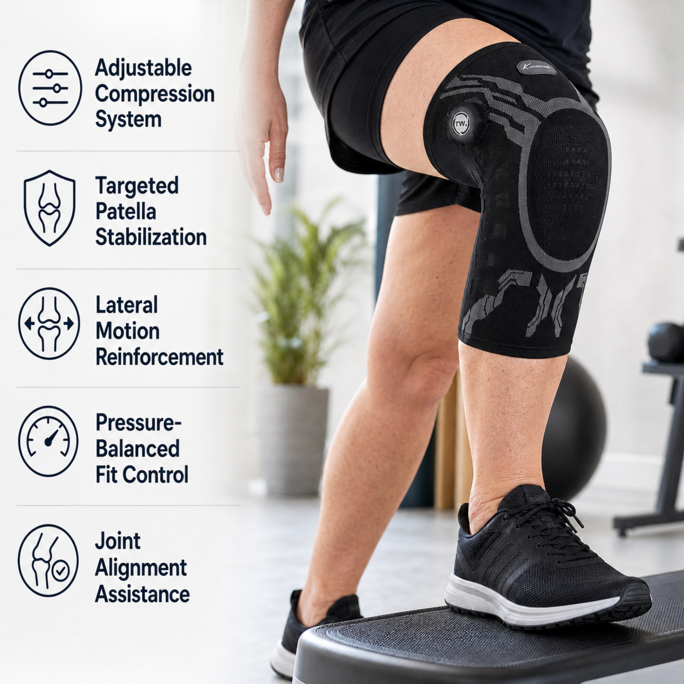 Smart Knob Knee Brace — Adjustable Knee Support for Every Rep, Run & Workout