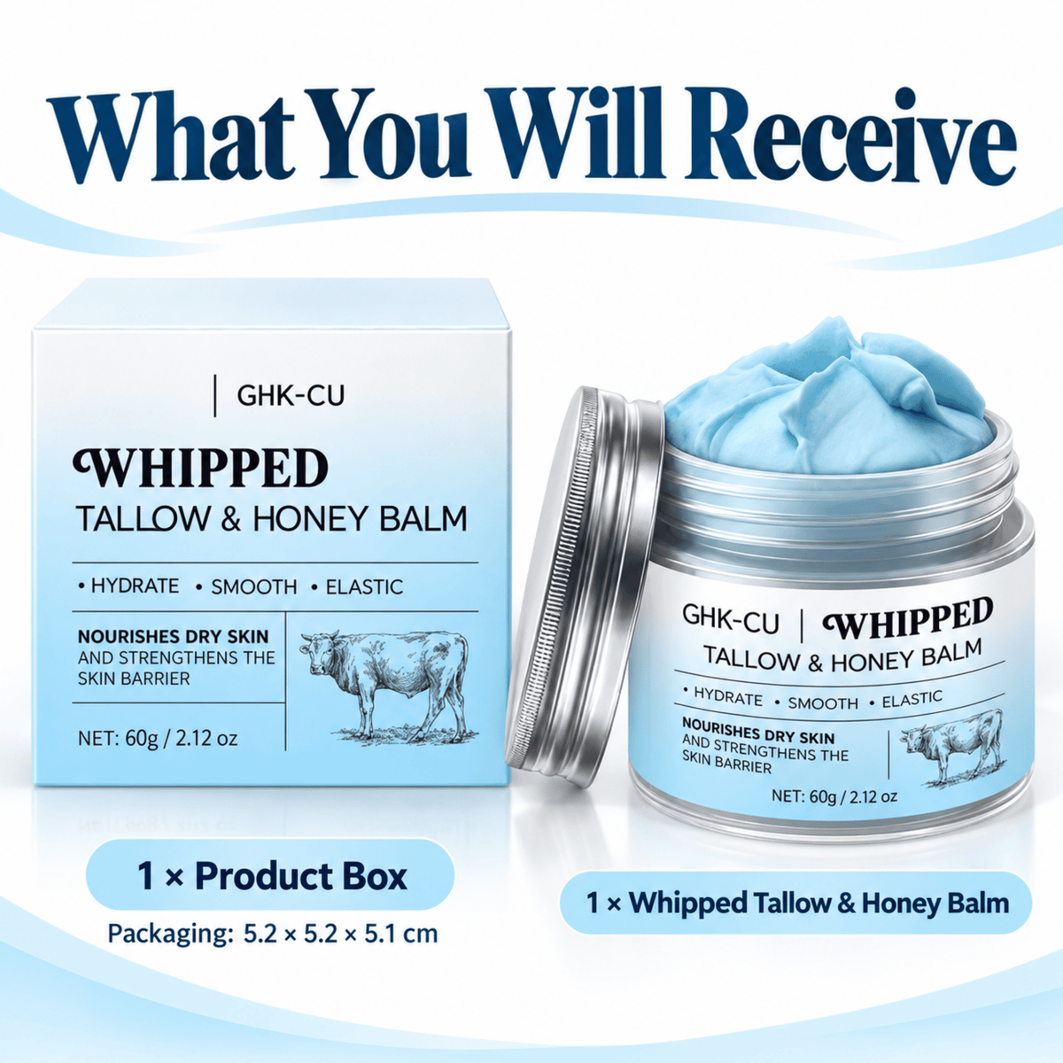 GHK-Cu Copper Peptide Tallow & Honey Balm | Firmer, Smoother-Looking Skin in One Step