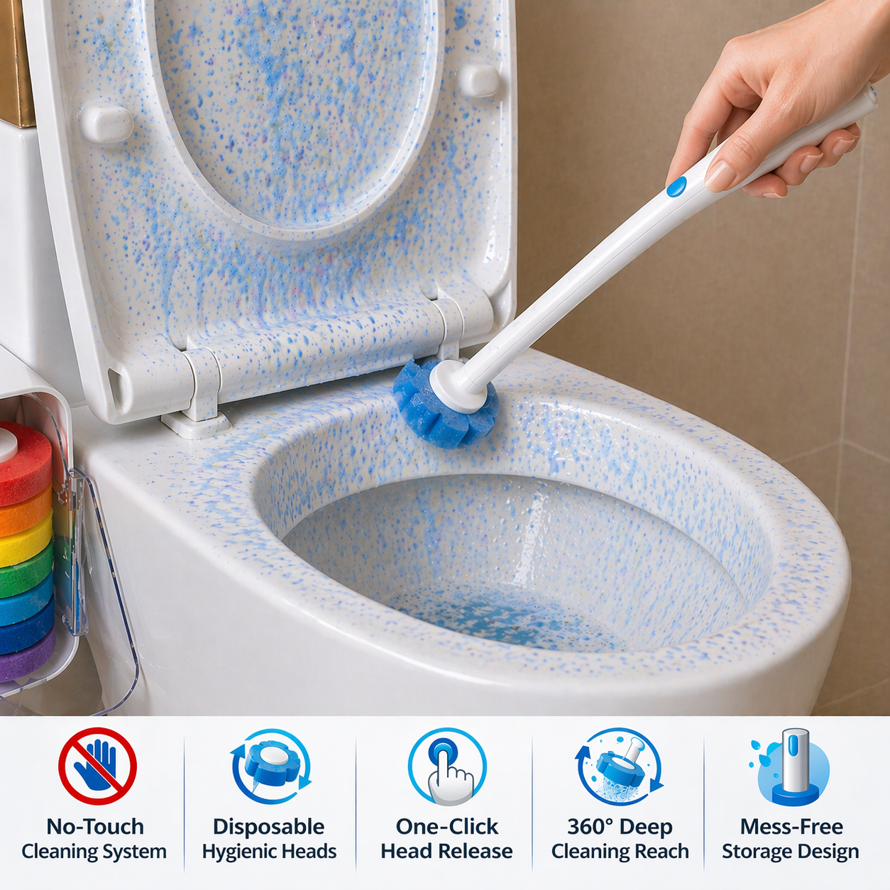 SmartClean — Upgrade to a Smarter, No-Touch Toilet Cleaning System With 35 Cleaning Heads!
