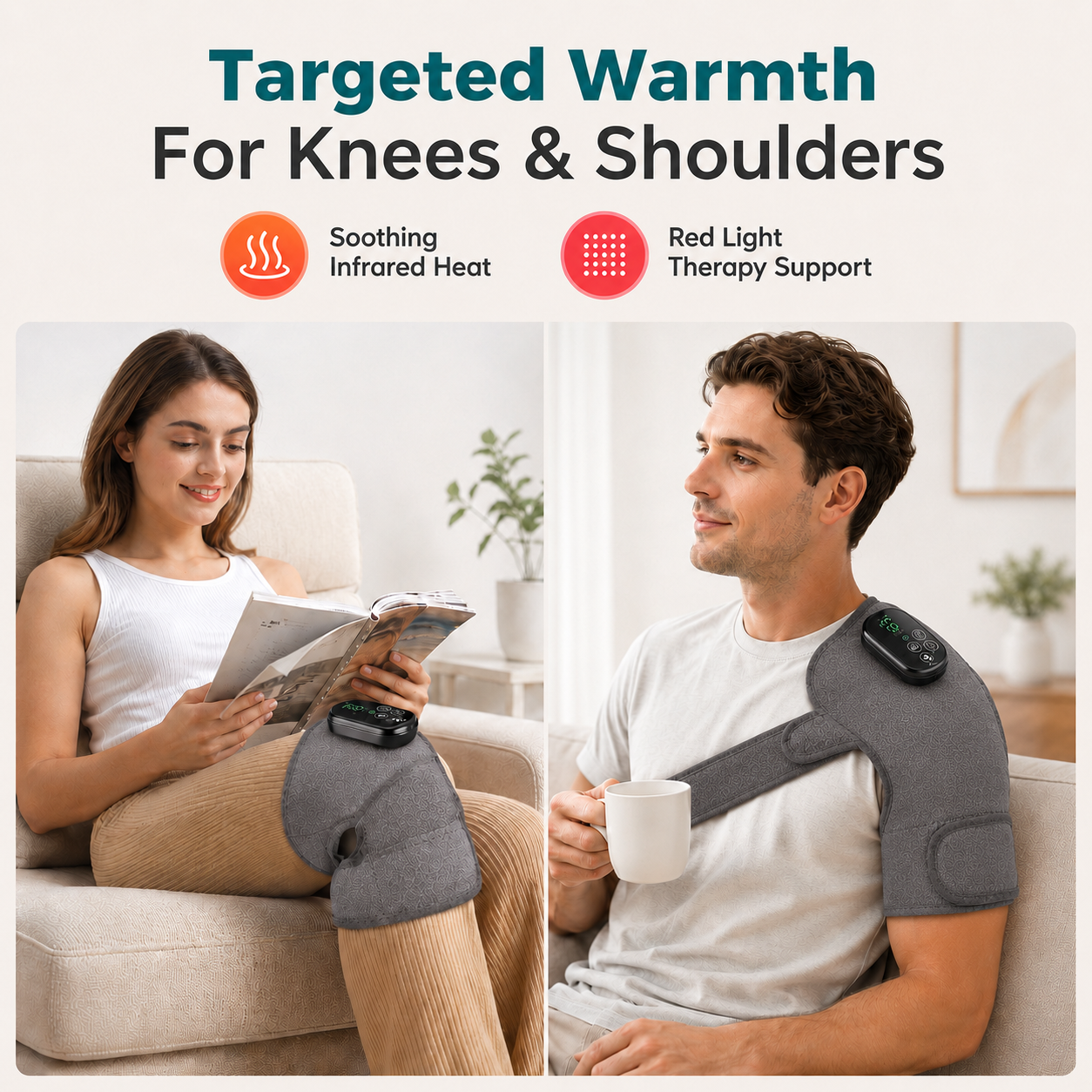 Red Light Therapy Heating Wrap — Soothe Shoulder, Knee & Joint Discomfort