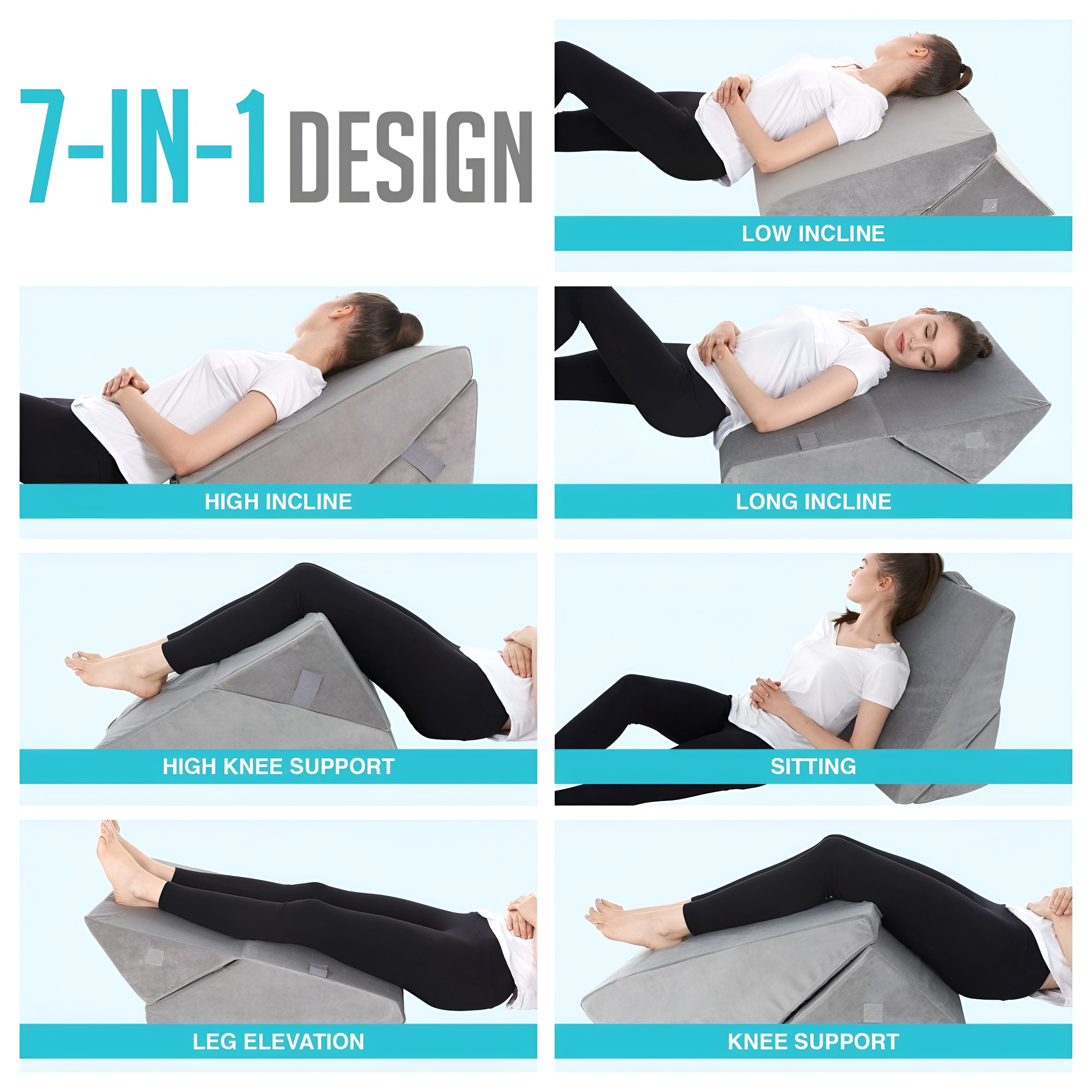 Adjustable Bed Wedge Enhanced View - Gel Infused Memory Foam