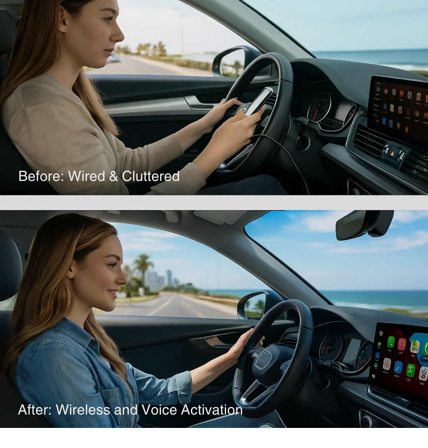 Wireless CarPlay & Android Auto USB Dongle - No More Cables, Just Spotify & Maps at Your Command