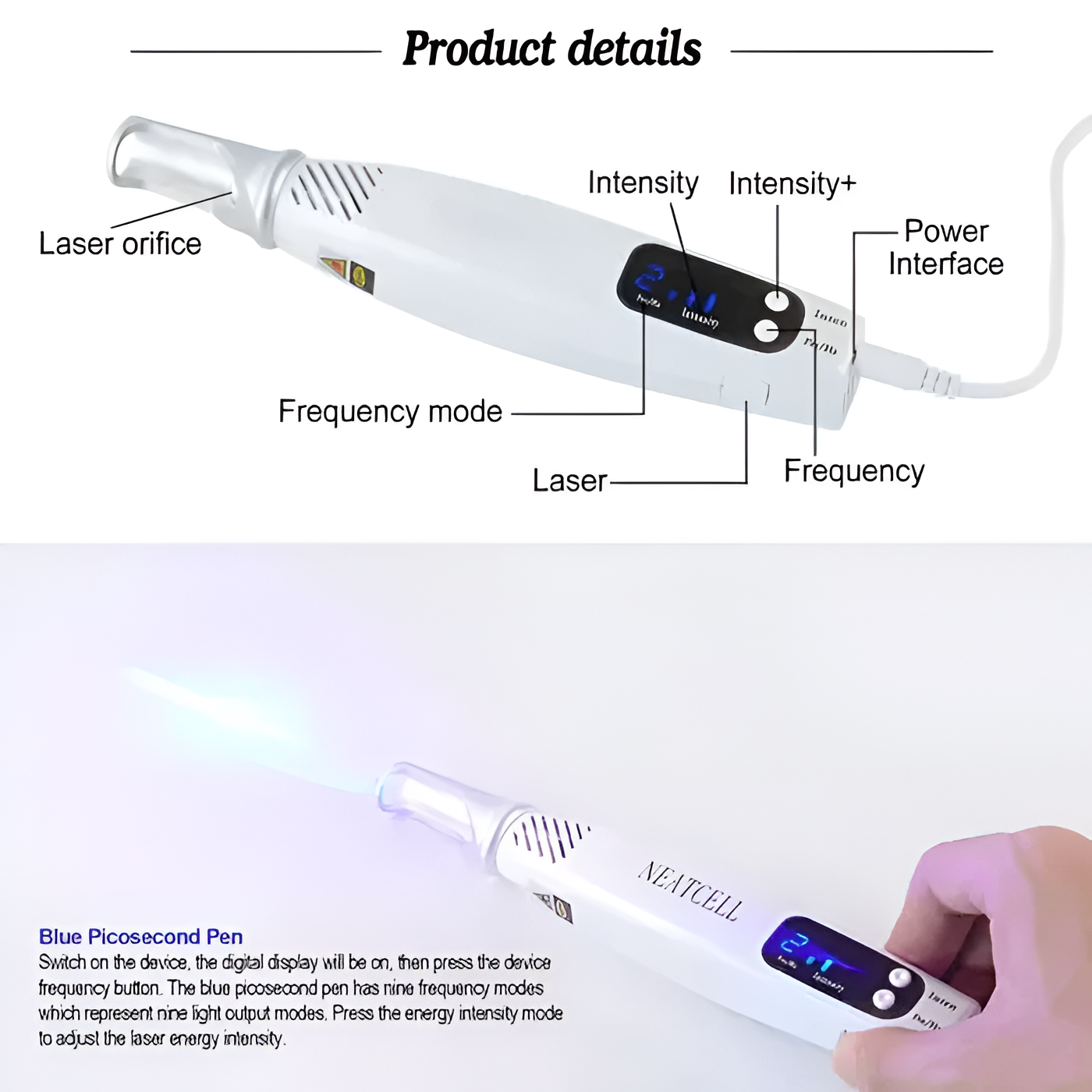 Laser Tattoo Removal Pen - Fade ink by 40% in 3 sessions