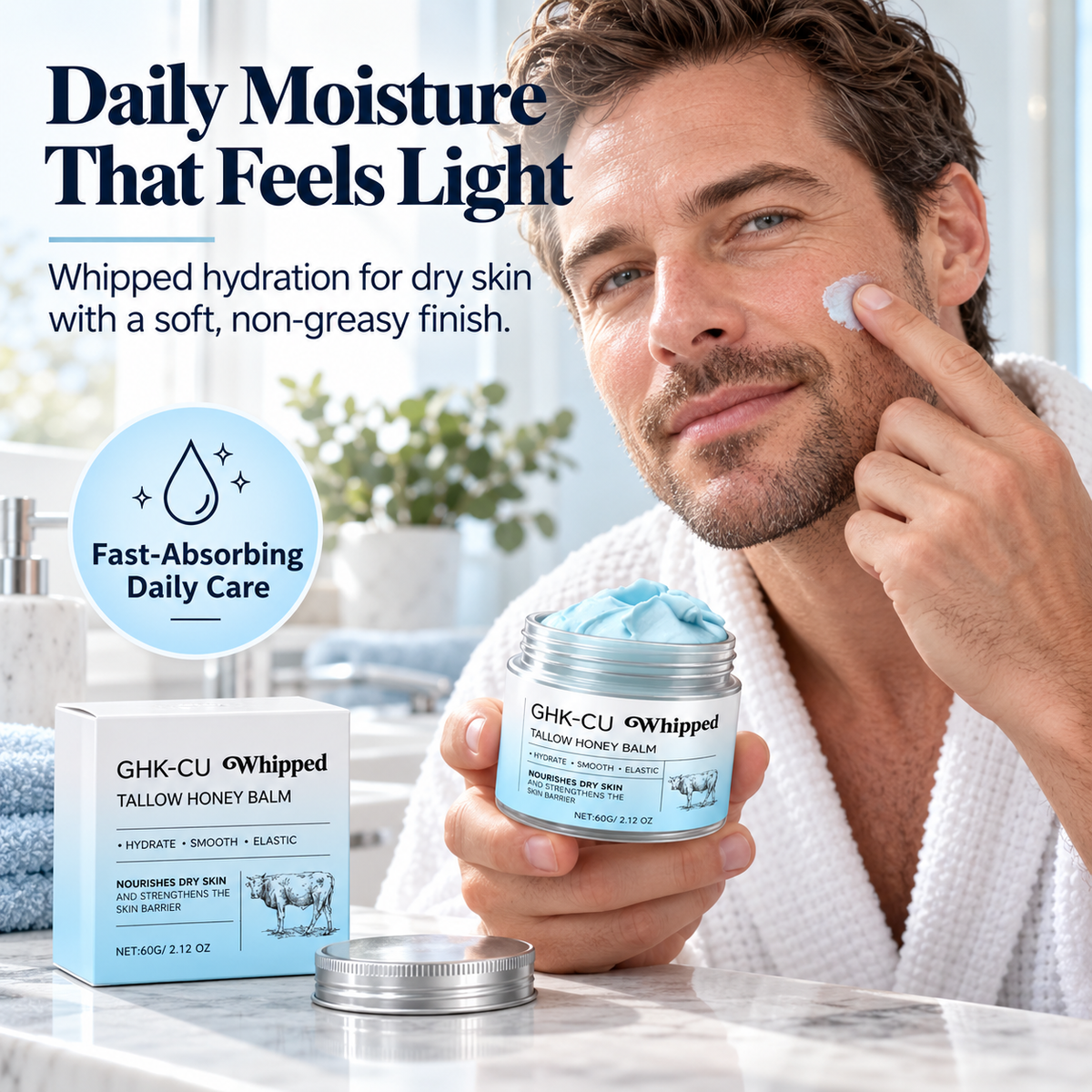 GHK-Cu Copper Peptide Tallow & Honey Balm | Firmer, Smoother-Looking Skin in One Step