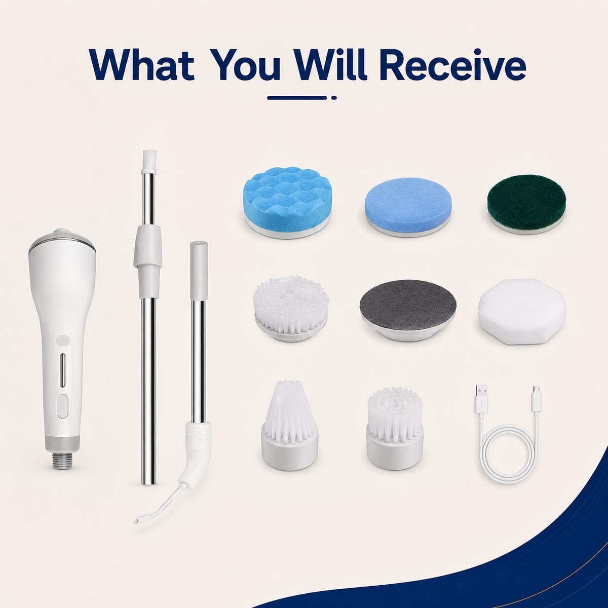 9-1 Extendable Bathroom Scrubber — Stand Tall While You Deep Clean